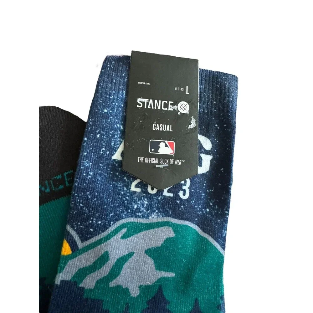 NWT Stance MLB 2023 All Star Game Home Run Derby Galaxy Crew‎ Socks L Navy